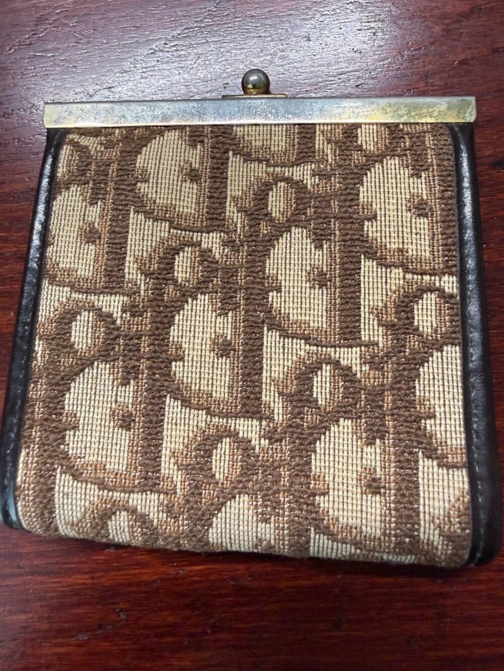 Authentic Vintage Christian Dior Trotter / Oblique Monogram Kiss-Lock Coin Purse - Picture 10 of 10